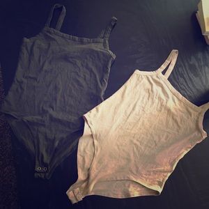 Nude and Army Green body suits!Size Medium